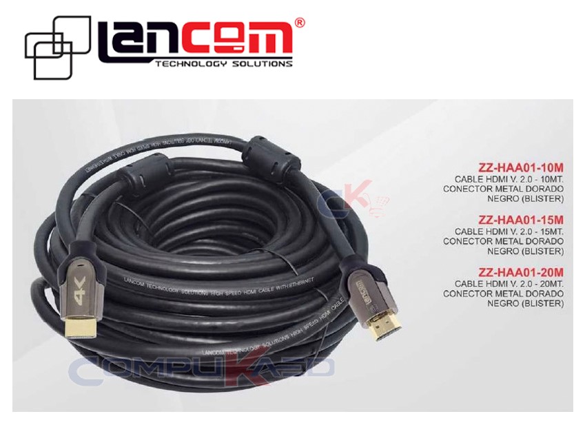 Cable HDMI EXA 15 metros, Cable HDMI 15 metros V2.0 4K Genérico