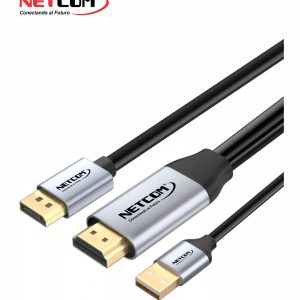 CABLE ADAPTADOR DE HDMI A DISPLAYPORT DP DE 1.80 METROS ULTRA HD 4K 60HZ  CON CONECTORES DE ALUMINIO NETCOM – Compukaed