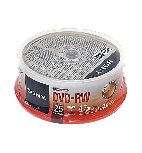 CONO X 25 DISCOS DVD-RW REGRABABLE DE 4.7GB 2X 120MIN SONY – Compukaed