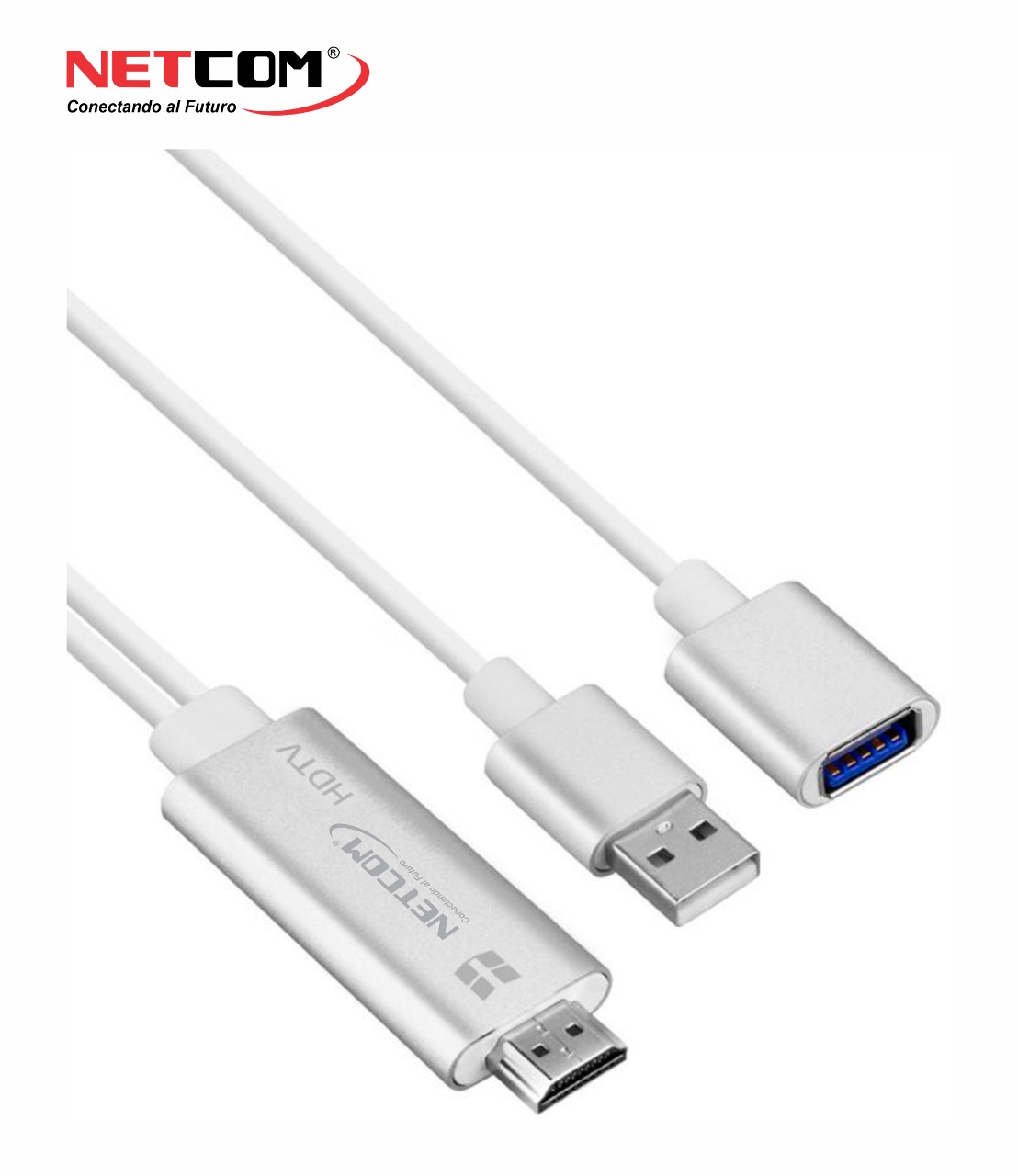CABLE ADAPTADOR DE USB 3.0 HEMBRA A HDMI MACHO MHL PARA CELULARES TIPO C /  MICRO USB DE 1.80 METROS FULL HD NETCOM – Compukaed