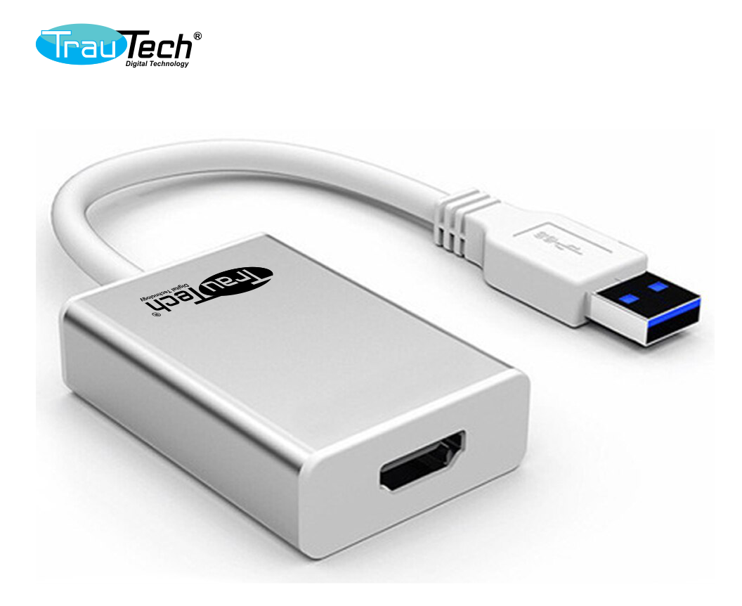 CABLE ADAPTADOR DE USB 3.0 MACHO A HDMI HEMBRA SOLO VIDEO FULL HD TRAUTECH  – Compukaed
